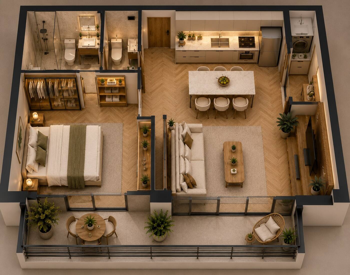 Planta 60m²