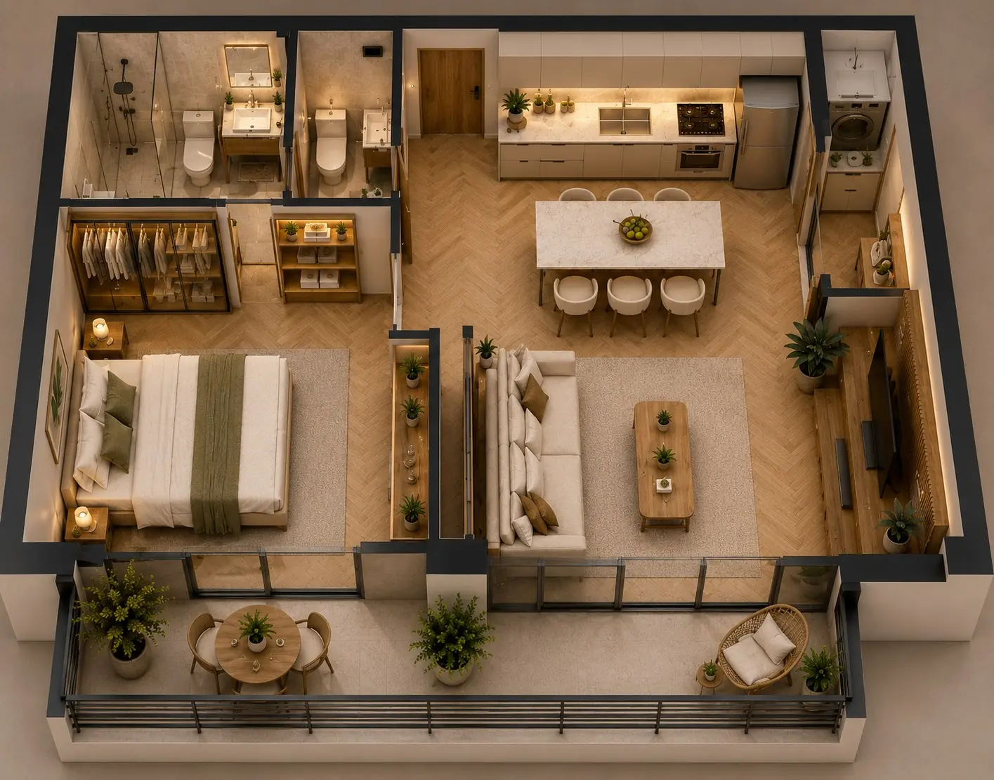 Planta 60 m²